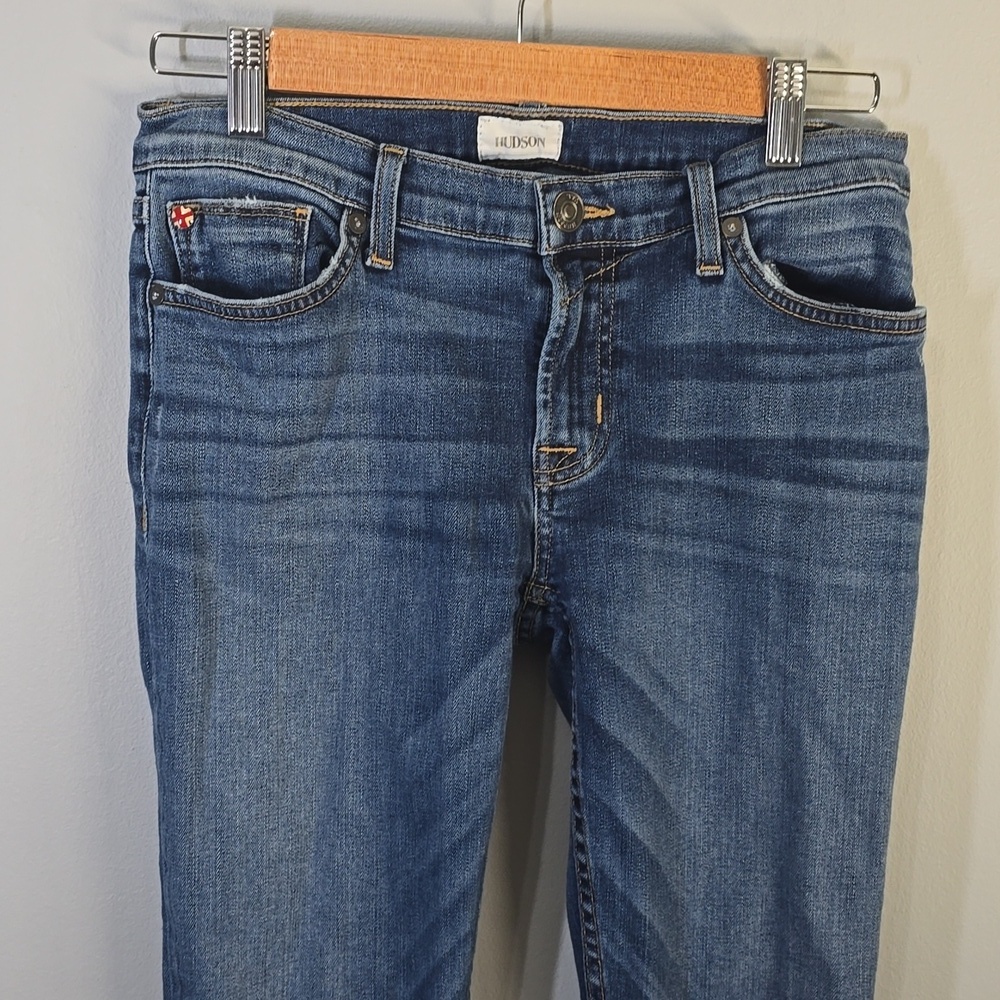 Hudson Jeans Womens Size 26 Size 2 Blue Denim Distressed Tally Crop Skinny Cuff - Picture 3 of 9